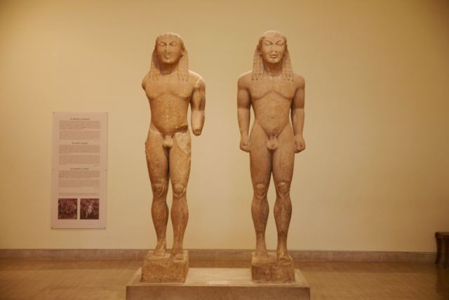 Delphi archaeological museum - Kouroi of Kleobis and Biton 